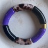 Bracelet jonc perles tubes en acrylique